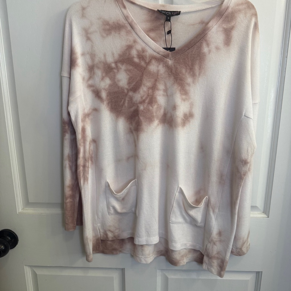 Women's French Kiss Knit Tie Dye Top Oversized S